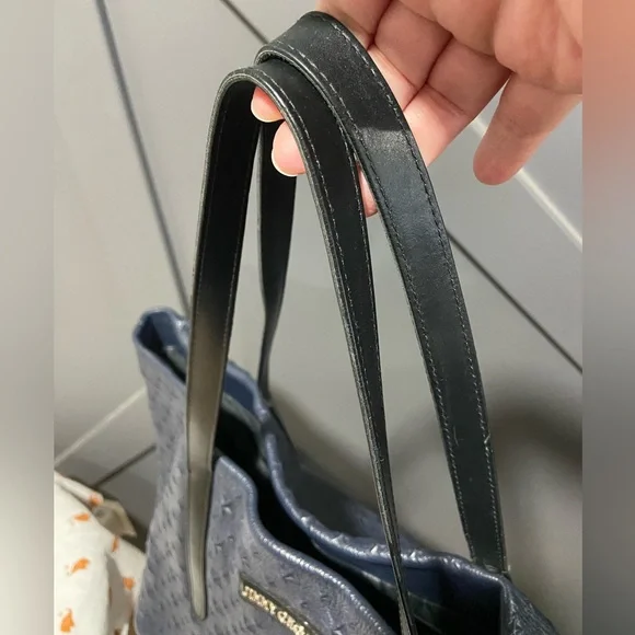 Jimmy Choo Pimlico Star Studs Navy Leather Tote Bag - Picture 2 of 12